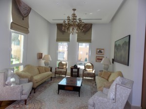 Roman Blind and Sofa of living Room - Abu Dhabi Villa Project      
