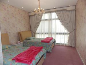 Curtain, Sheers with Pelmet, Carpet & Wallpaper of Bedroom in Fujairha villa project