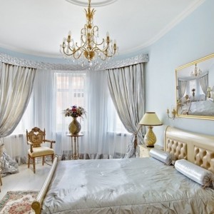 Curtain & Chiffon with Pelmet of Bed Room                    