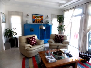 Curtains and Roman Blinds of Living Area in Jumeirah Golf Estates villa ...           