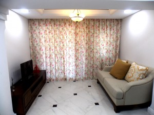 Curtains and Sofa of Living  Area in Al Badia Dubai               