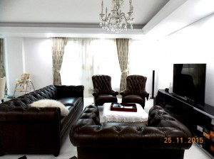 Curtains and Sofa of Living Area in Al Badia Dubai               