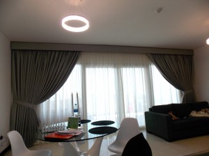 Curtains and sheers of Living Room in Jumeirah village Dubai                  