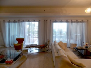 Curtains of Living Room in Palm Jumeirah  Dubai                     