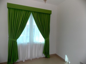 Curtains with pelmet and sheers  of Bed Room in Meydan Heights, Dubai   