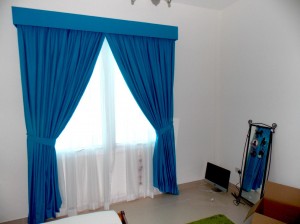Curtains with pelmet and sheers  of Boys Room in Meydan Heights, Villa project, Dubai   