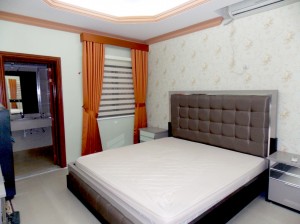 Curtains with pelmet, Duplex blinds and wall paper of Bed Room in Jumeir...  