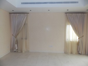 Curtains & Chiffon of Living Room in Al Furjan Dubai                    