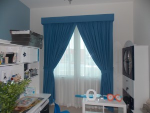 Curtains & Sheers with Pelmet of Study Room in Meydan Heights, Dubai                    