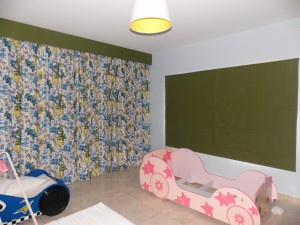 Curtains with Pelmet & Roman blind of Kids Room in Motor City Dubai                    