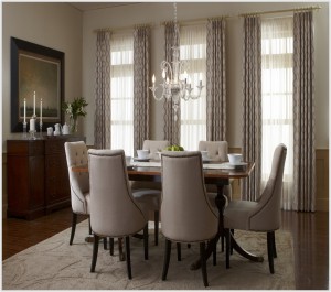 Curtains with Sheers & Chairs of Dining Room                     