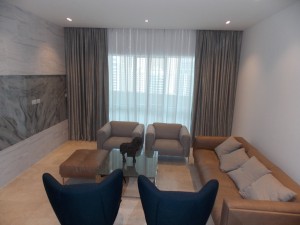 Curtains with Sheers of Living Room in Marina, Dubai          