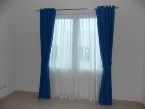 Eyelets Curtains & Chiffon of Bed Room Meydan Heights villa project                     