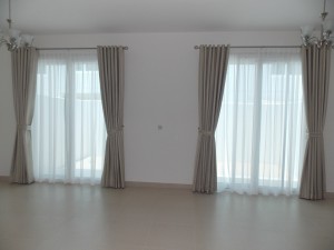 Eyelets Curtains & Sheers of Living Room in Meydan Heights Dubai                    