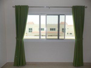 Eyelets Curtains of Bed Room in Meydan South, Dubai (1)         