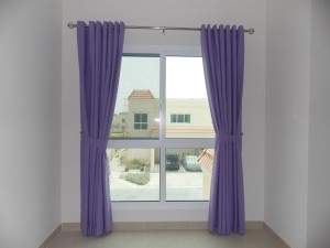 Eyelets Curtains of Bed Room in Meydan South, Dubai                