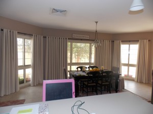 Eyelets Curtains of Dining Room in Al Barsha.                    