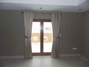 Eyelets Curtains of Living Room in Al Furjan Dubai                    