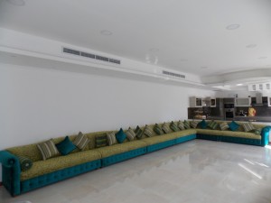 L-Shaped sofa with cushions in Mezhar, Dubai
