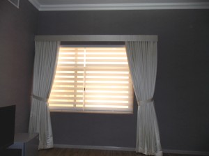 Pelmet Curtain and Dublex blinds of Master Bed Room in Al Barsh , Dubai   