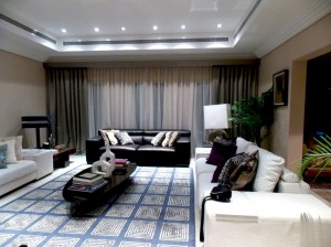 Pelmet Curtains and sheers of Sitting  Room in Meadows , Dubai   